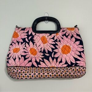 Vera Bradley Charleston Tote Loves Me Pink Orange Floral Bag Purse